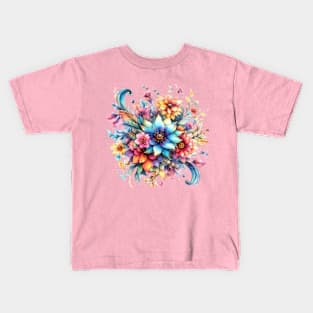 watercolor flower bouquet Kids T-Shirt